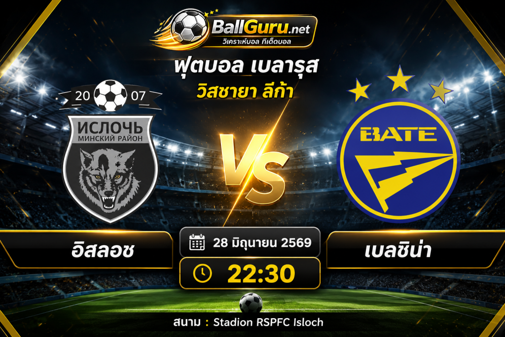 พรีวิวบอล อิสลอช vs เบลชิน่า 28 มิถุนายน 2569 ฟันธงบอลคืนนี้