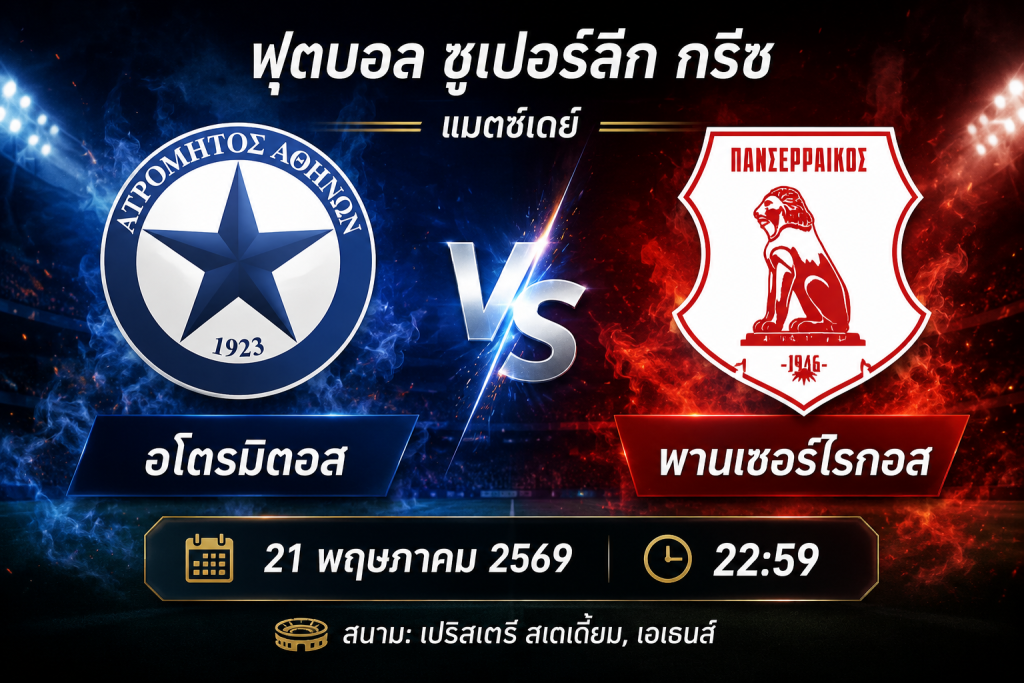 ฟุตบอลกรีซ ซูเปอร์ลีก เอโตรมิตอส vs พานเซอร์ไรกอส วิเคราะห์บอลวันนี้