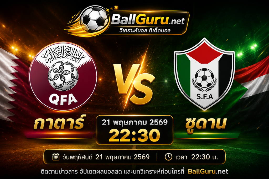 ทรรศนะบอลคืนนี้ กาตาร์ vs ซูดาน พร้อมฟันธงผลบอล
