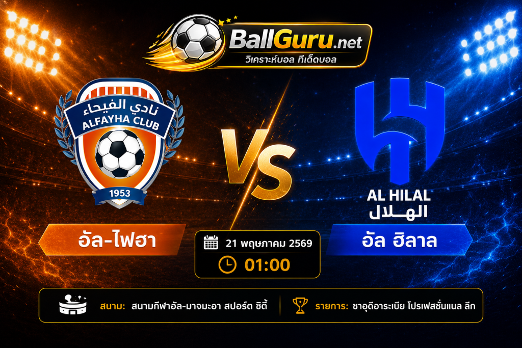 วิเคราะห์บอลคืนนี้ อัล-ไฟฮา vs อัล ฮิลาล พร้อมคาดการณ์สกอร์
