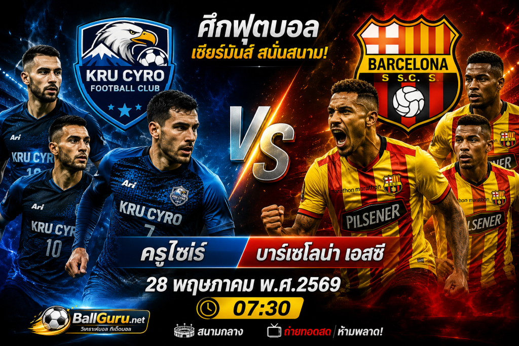 เจาะลึกเกมเดือด ครูไซโร่ ปะทะ บาร์เซโลน่า เอสซี วิเคราะห์บอลวันนี้