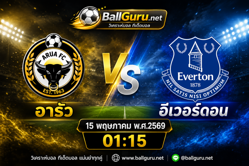 วิเคราะห์บอลวันนี้คืนนี้ อารัว vs อีเวอร์ดอน พร้อมสถิติและความพร้อมทีม