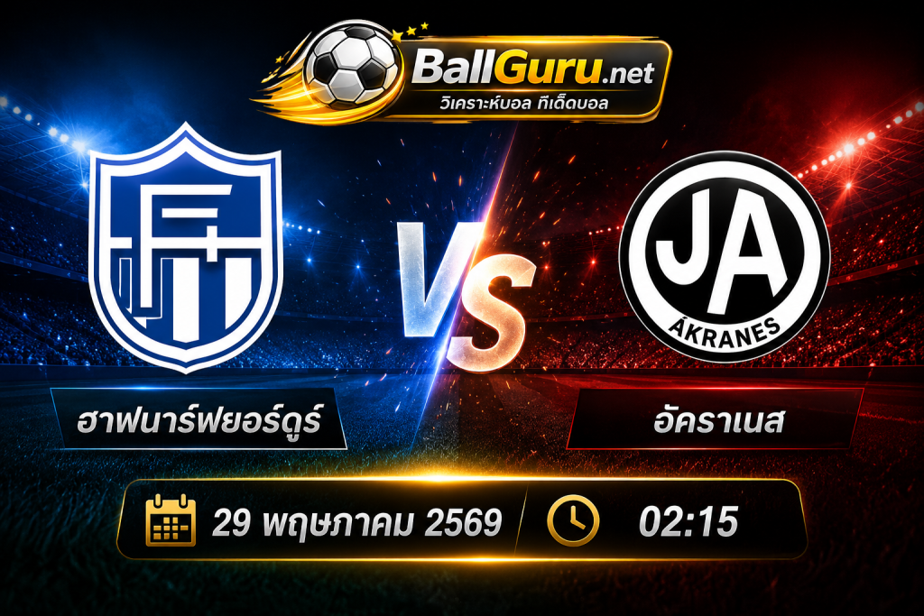 วิเคราะห์บอล ฮาฟนาร์ฟยอร์ดูร์ vs อัคราเนส 29 พฤษภาคม 2569 ทีเด็ดบอลคืนนี้
