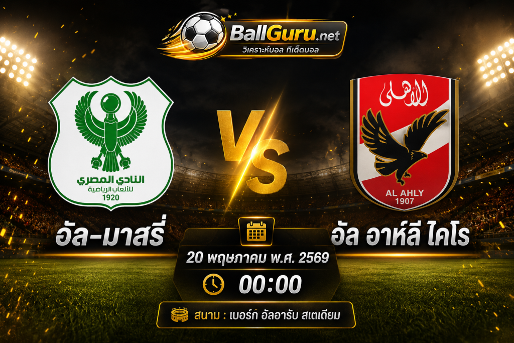 อัล-มาสรี่ ปะทะ อัล อาห์ลี ไคโร เช็กสถิติและความพร้อมก่อนเกม
