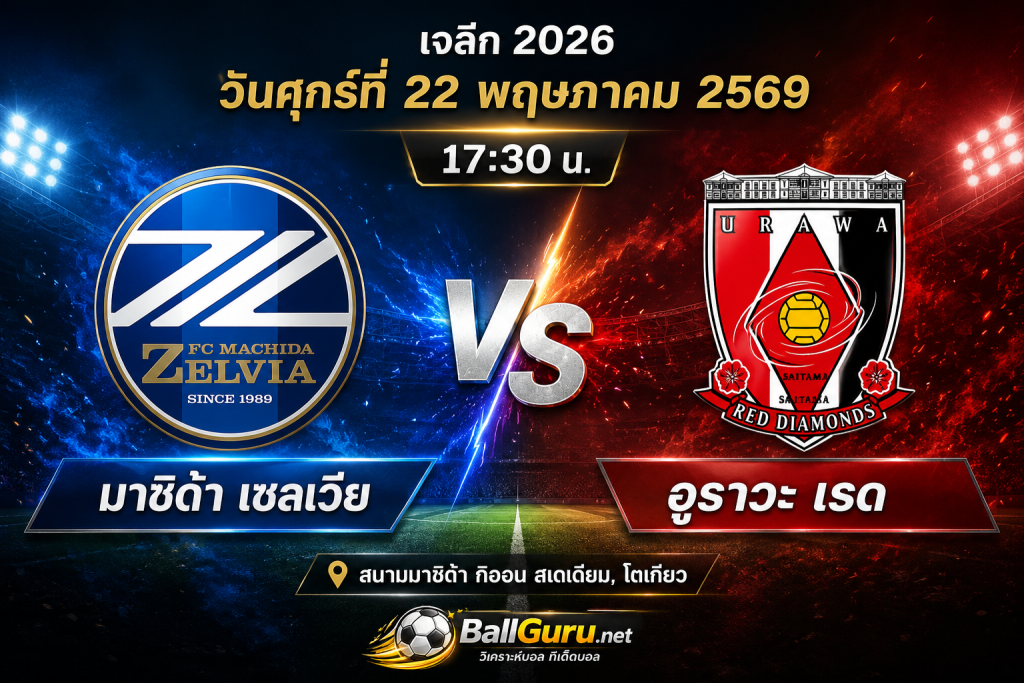 เจลีกเดือด! มาชิด้า เซลเวีย ปะทะ อูราวะ เรด วิเคราะห์บอลวันนี้ครบทุกมุม