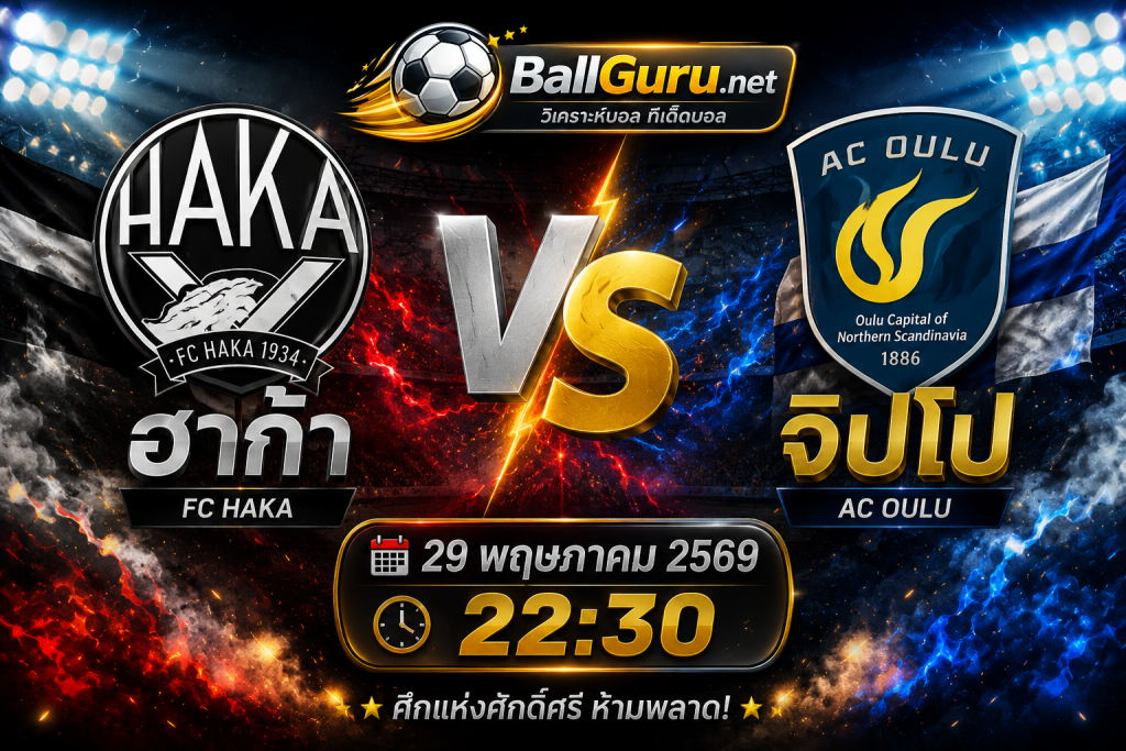 คาดการณ์ผลฟุตบอล ฮาก้า พบ จิปโป 29 พฤษภาคม 2569 พร้อมแนวโน้มเกม