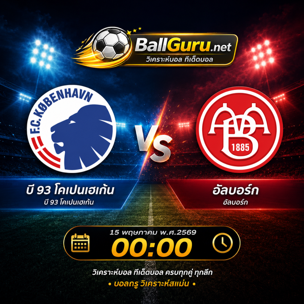 ทรรศนะบอลวันนี้ บี 93 โคเปนเฮเก้น พบ อัลบอร์ก พร้อมสถิติและความพร้อมทีม