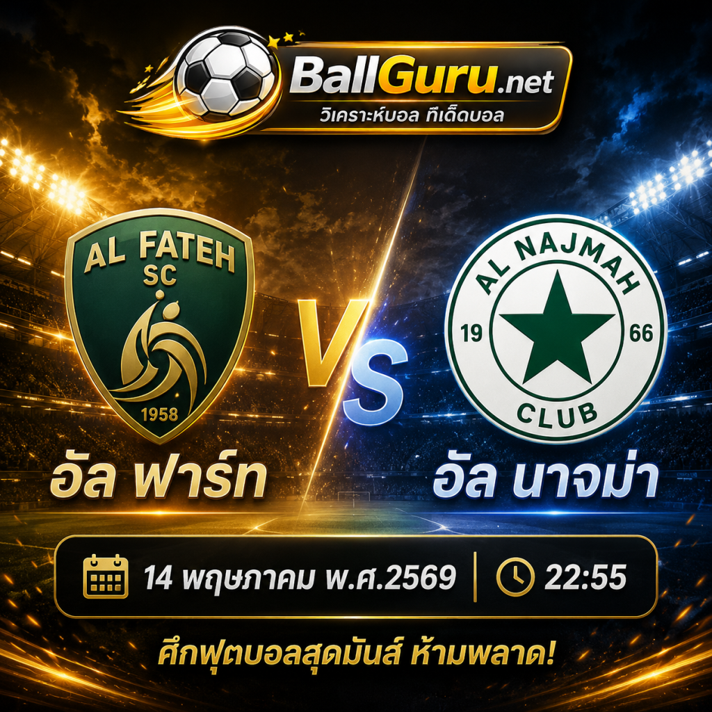 วิเคราะห์ก่อนเกม อัล ฟาร์ท พบ อัล นาจม่า ศึกเดือดคืนวันที่ 14 พฤษภาคม 2569