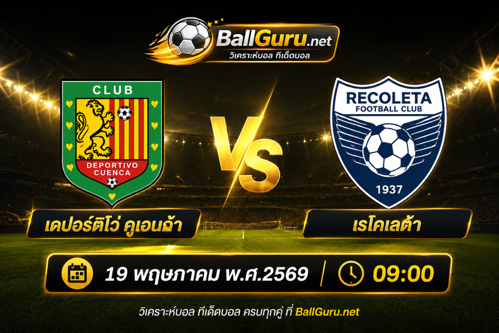 เจาะลึกก่อนแข่ง เดปอร์ติโว่ คูเอนก้า vs เรโคเลต้า พร้อมฟันธง