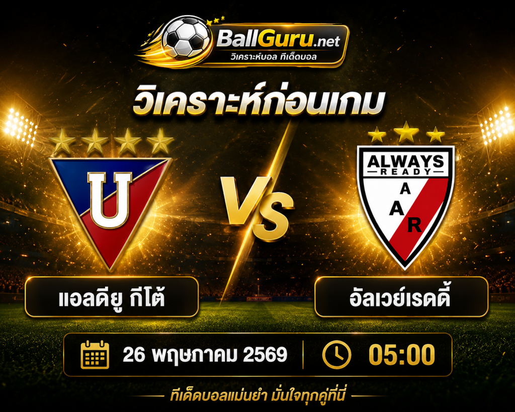 พรีวิวก่อนเกม แอลดียู กีโต้ ดวล อัลเวย์เรดดี้ พร้อมฟันธง