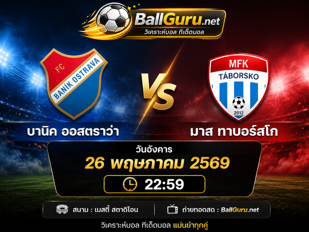 เช็ก ชานซ์ ลีกา เพลย์ออฟ บานิค ออสตราว่า ดวล มาส ทาบอร์สโก คืนนี้