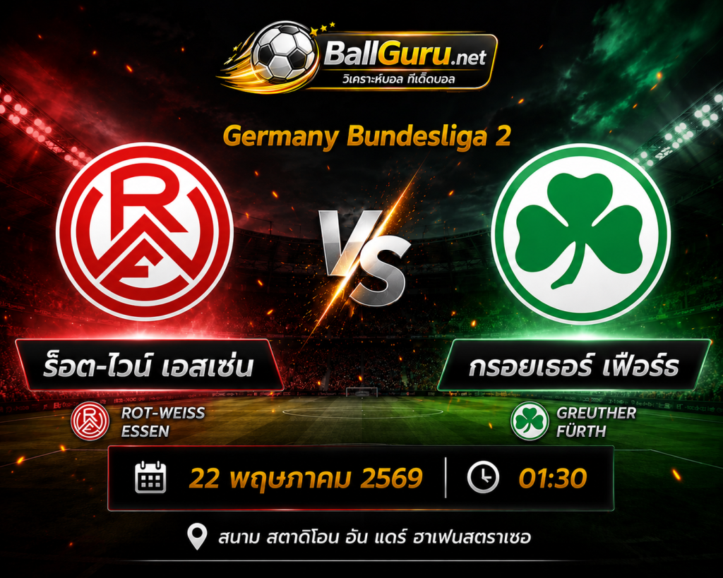 ร็อต-ไวน์ เอสเซ่น ดวล กรอยเธอร์ เฟือร์ธ เกมสำคัญ 01:30 น.