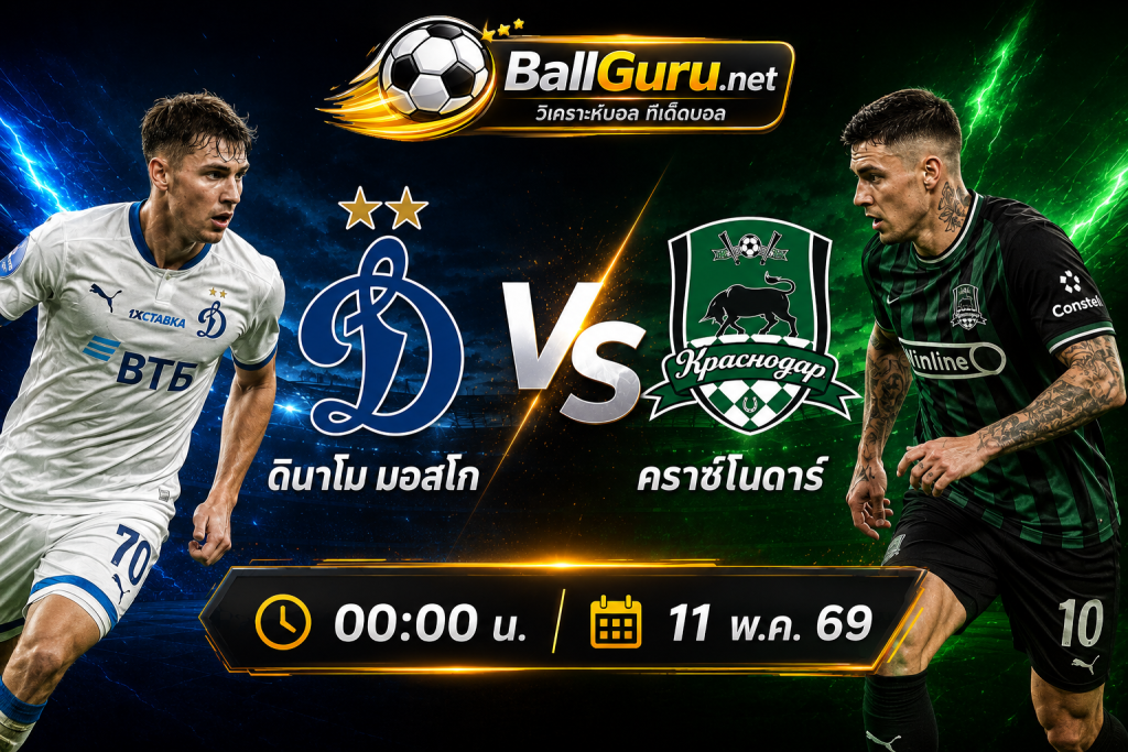 วิเคราะห์บอล รัสเซีย พรีเมียร์ลีก ดินาโม มอสโก พบ คราซ์โนดาร์ คืนนี้ 00:00 น.