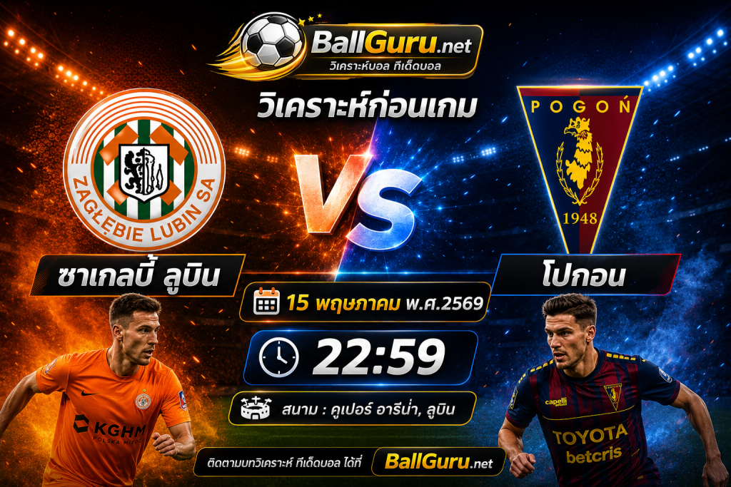 เจาะลึกก่อนเกม ซาเกลบี้ ลูบิน พบ โปกอน วิเคราะห์บอลวันนี้คืนนี้
