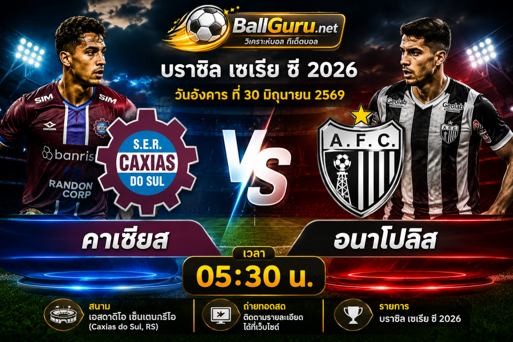 วิเคราะห์บอลวันนี้ คาเซียส พบ อนาโปลิส พร้อมทรรศนะบอลเต็ง 30/06/69