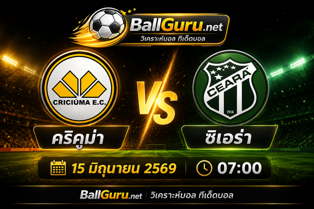 เจาะลึกก่อนเกม คริคูม่า พบ ซิเอร่า 15 มิถุนายน 2569 วิเคราะห์บอลวันนี้แม่นๆ