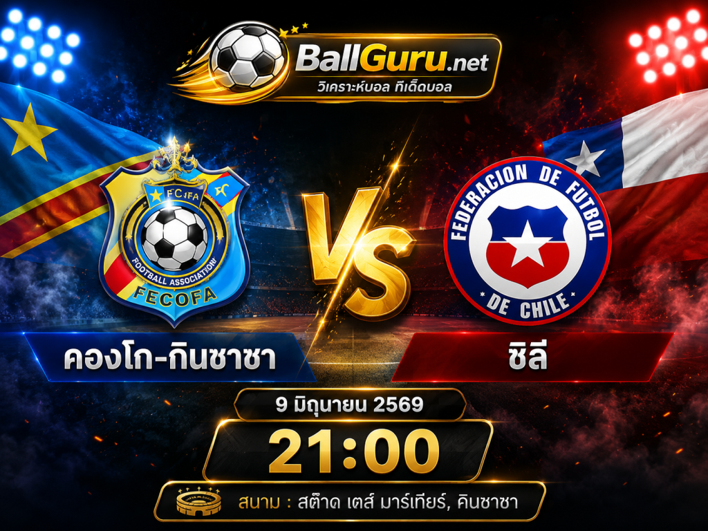 คองโก-กินชาซา พบ ชิลี วิเคราะห์บอลวันนี้ พร้อมสถิติและความพร้อมก่อนเกม
