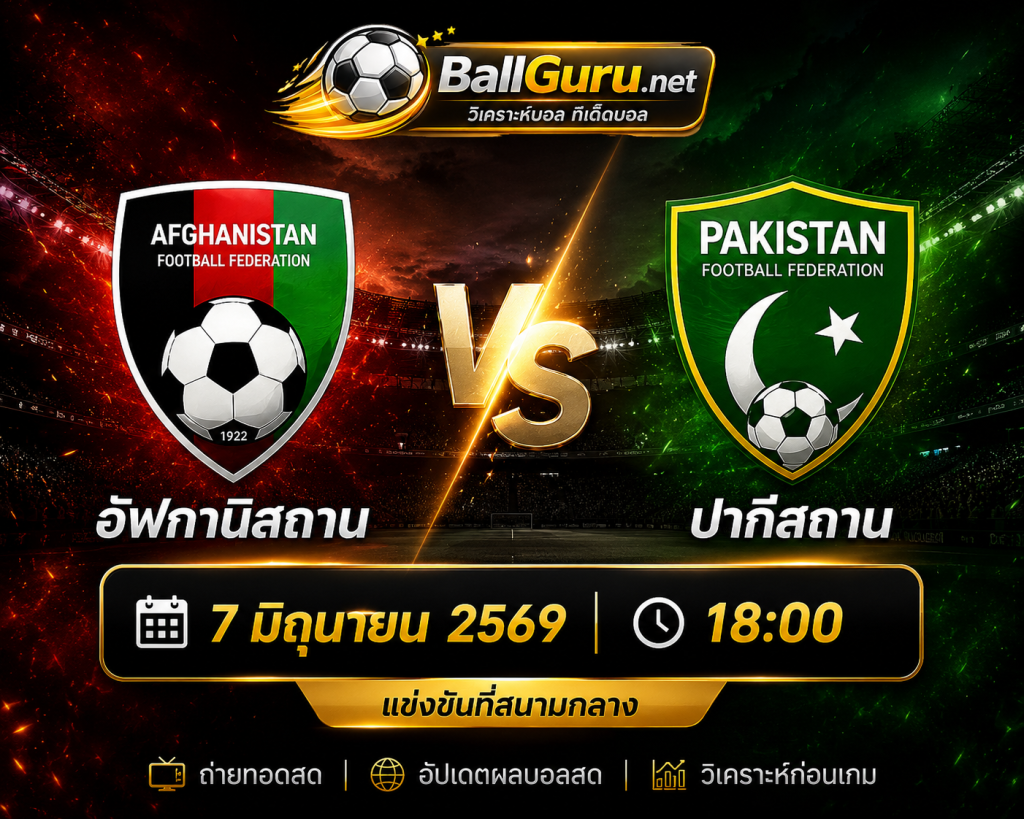 ฟุตบอลกระชับมิตรทีมชาติ อัฟกานิสถาน vs ปากีสถาน วิเคราะห์บอลวันนี้และทีเด็ดบอล