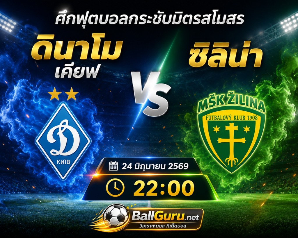 วิเคราะห์บอล ดินาโม เคียฟ พบ ซิลิน่า คืนนี้ 22:00 น. ใครจะคว้าชัย