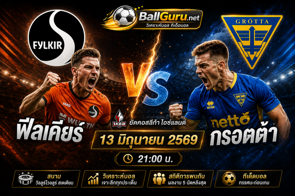 ฟันธงบอลวันนี้ ฟีลเคียร์ vs กรอตต้า 13 มิถุนายน 2569 วิเคราะห์ก่อนแข่ง