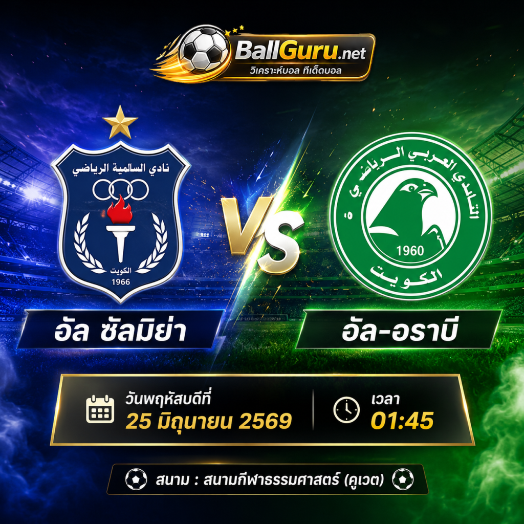อัล ซัลมิย่า พบ อัล-อราบี 25/06/2569 พรีวิวก่อนเกม ฟันธง และสถิติสำคัญ