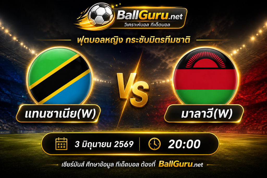 วิเคราะห์บอลสดหญิง แทนซาเนีย(W) vs มาลาวี(W) พร้อมสถิติและแนวโน้มเกม