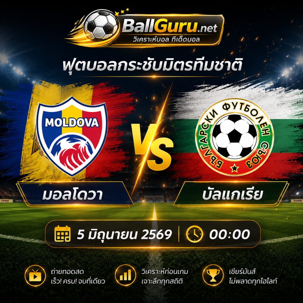 พรีวิวก่อนเกม มอลโดว่า พบ บัลแกเรีย วิเคราะห์บอลวันนี้ 5/6/69