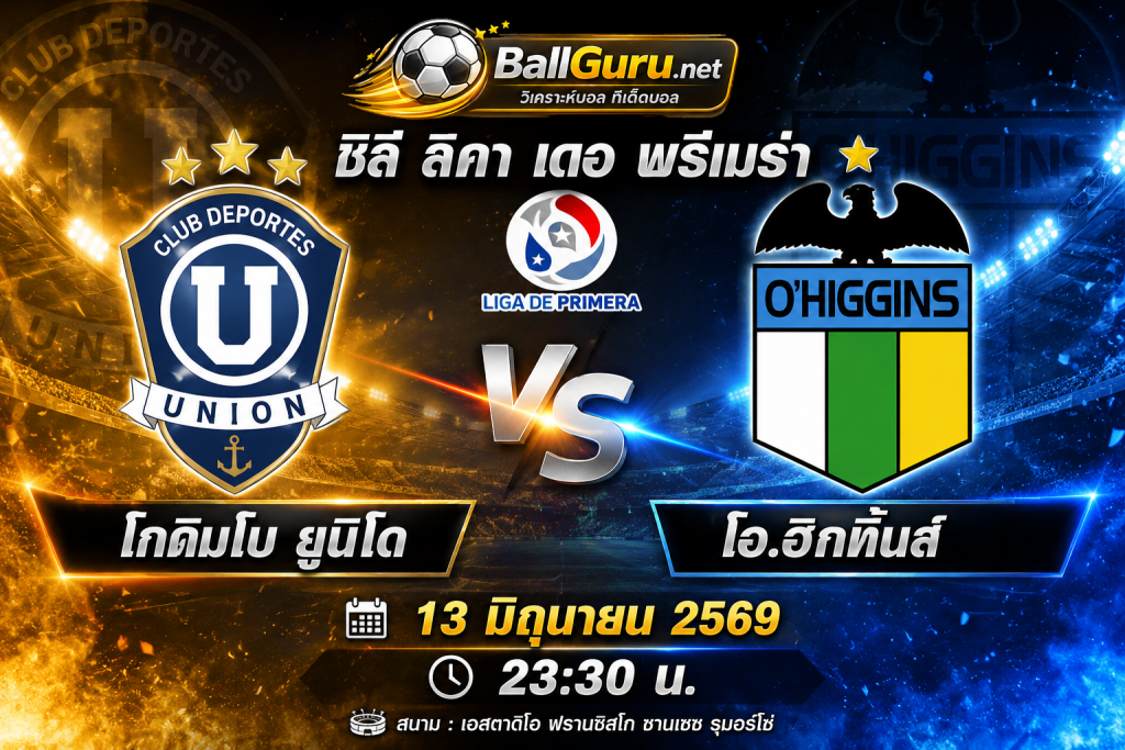 โกคิมโบ ยูนิโด vs โอ.ฮิกกิ้นส์ วิเคราะห์บอลวันนี้ ทีเด็ดชิลี ลีกา เดอ พรีเมร่า