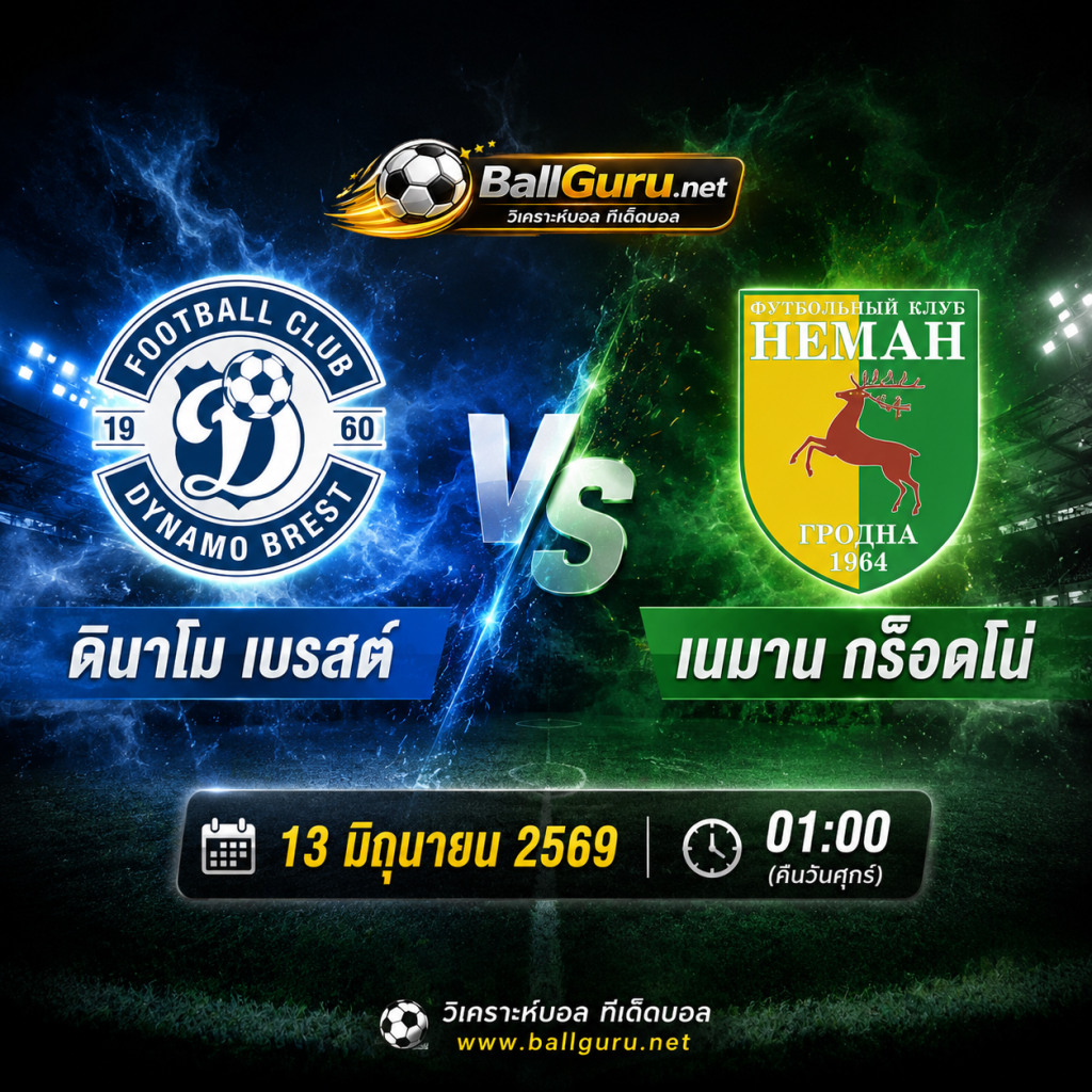 ฟันธงบอลวันนี้ ดินาโม เบรสต์ พบ เนมาน กร็อดโน่ ใครจะคว้าชัย