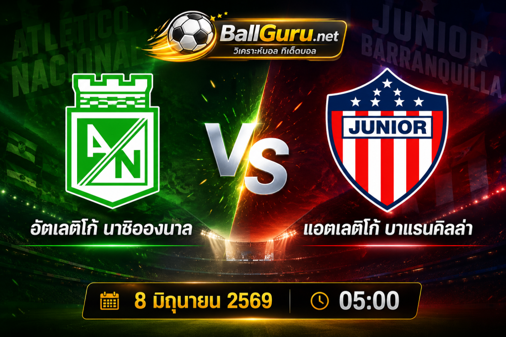 ⭐ บอลเด็ดวันนี้ อัตเลติโก้ นาซิอองนาล เปิดบ้านรับ แอตเลติโก้ บาแรนคิลล่า ใครจะคว้าชัย?