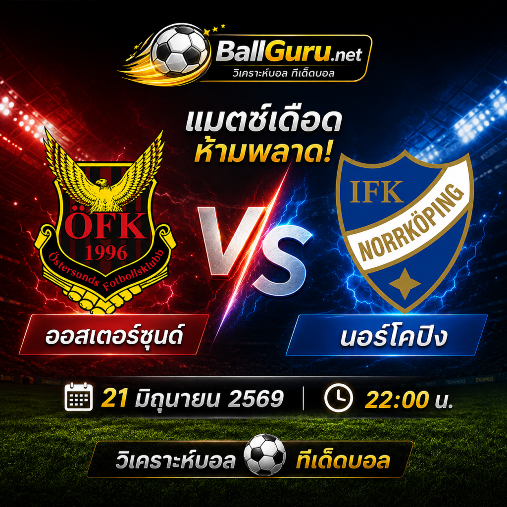 ทรรศนะบอล ออสเตอร์ซุนด์ vs นอร์โคปิ้ง วิเคราะห์บอลวันนี้ พร้อมแนวทางเดิมพัน