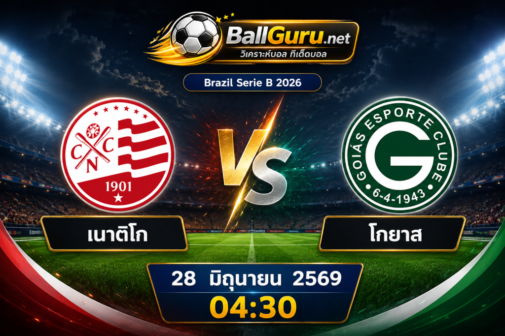 วิเคราะห์บอล เนาติโก พบ โกยาส 28 มิถุนายน 2569 พร้อมทรรศนะก่อนเกม