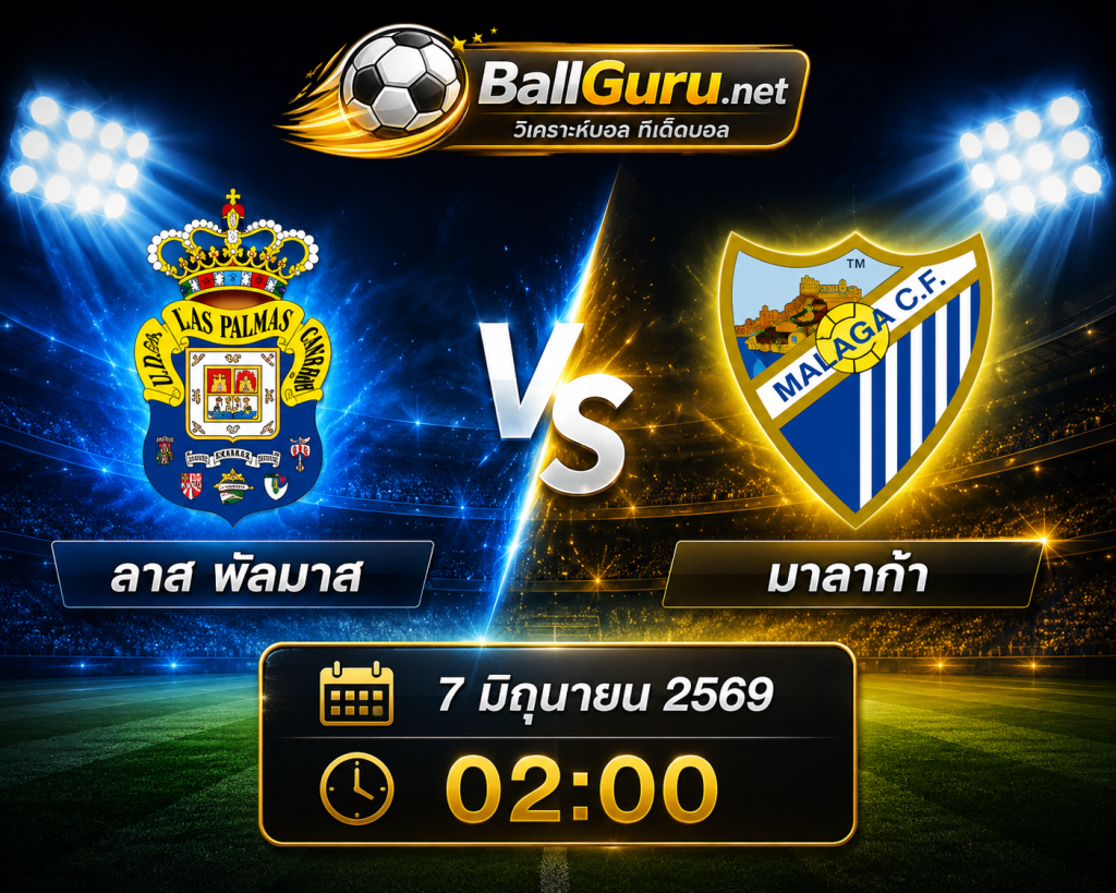 ทีเด็ดบอลเต็ง ลาส พัลมาส ดวล มาลาก้า วิเคราะห์บอลวันนี้ 7 มิถุนายน 2569