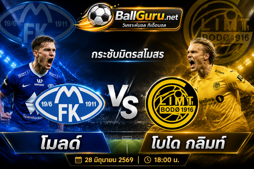 ทีเด็ดบอล โมลด์ vs โบโด กลิมท์ 28 มิถุนายน 2569 ฟันธงก่อนเกม กระชับมิตรสโมสร