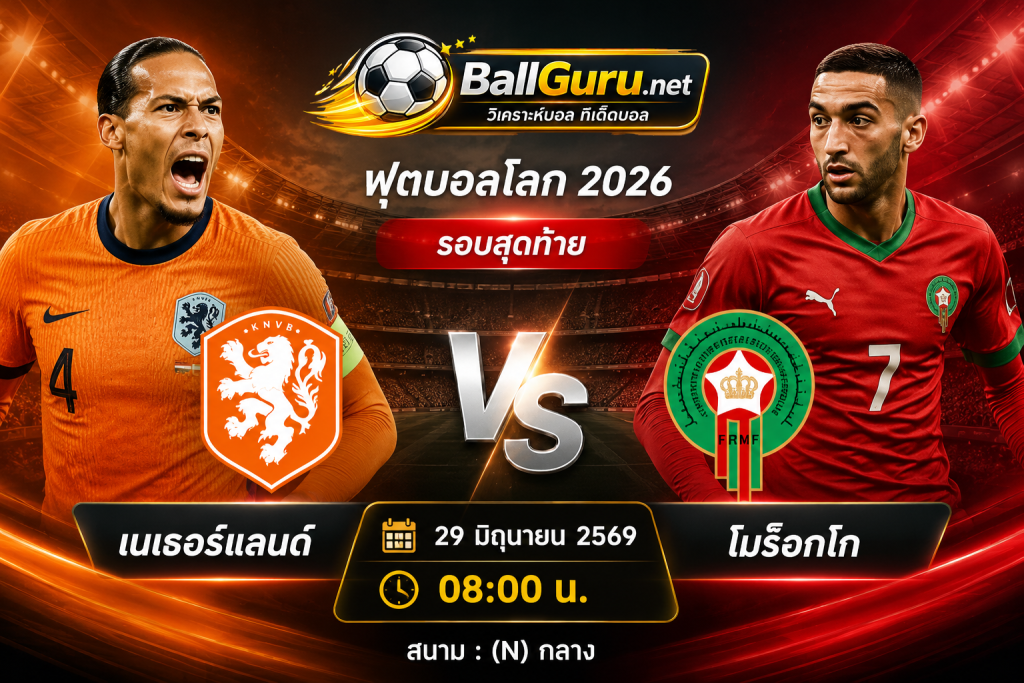 ศึกฟุตบอลโลก 2026 เนเธอร์แลนด์ ปะทะ โมร็อกโก ใครจะผ่านเข้าสู่รอบต่อไป?