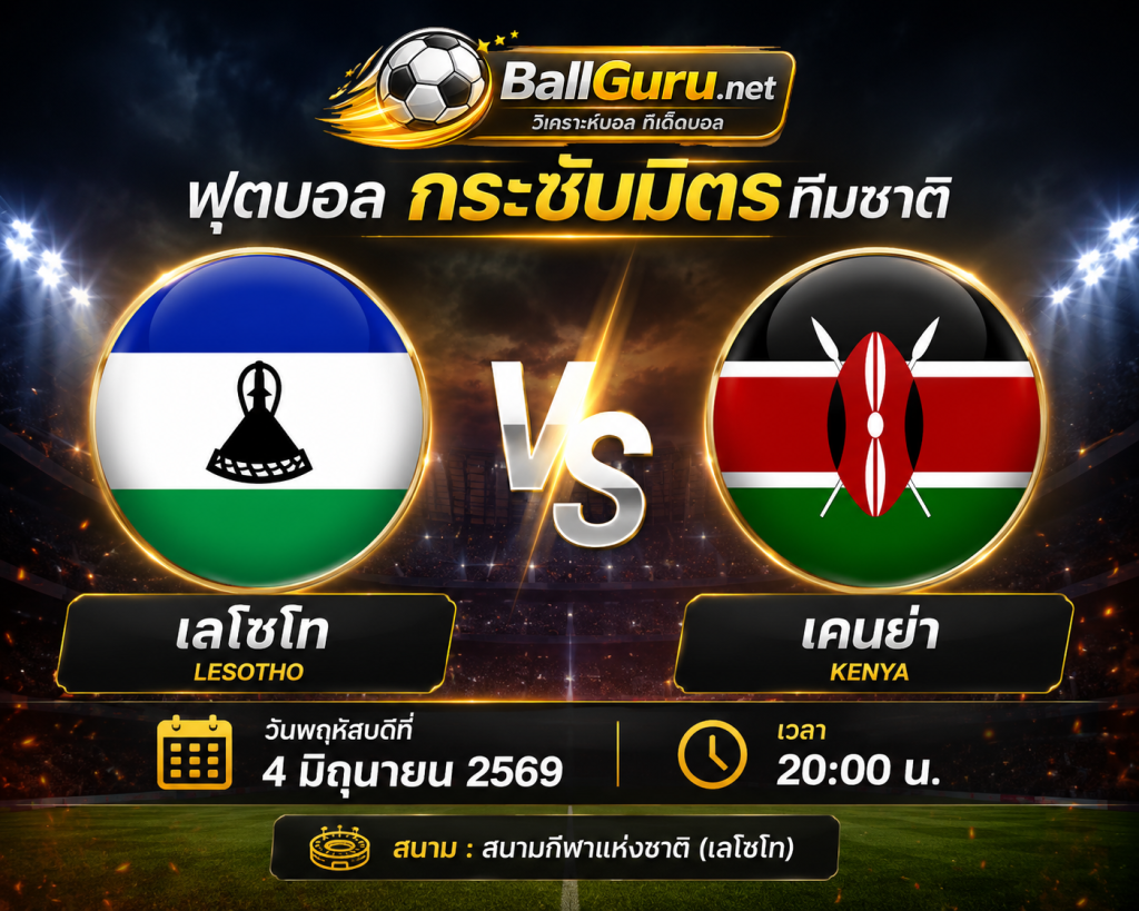 เจาะลึกก่อนเกม เลโซโท พบ เคนย่า ศึกอุ่นเครื่องทีมชาติ 4 มิถุนายน 2569