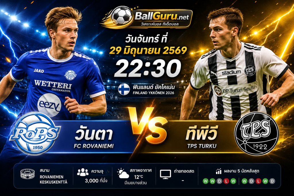 ทีเด็ดบอล วันตา vs ทีพีวี วิเคราะห์บอลวันนี้ พร้อมคาดการณ์สกอร์