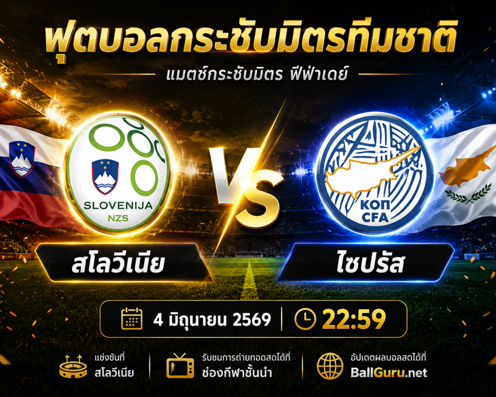 วิเคราะห์บอลคืนนี้ สโลวีเนีย เปิดศึก ไซปรัส ศึกกระชับมิตรทีมชาติ