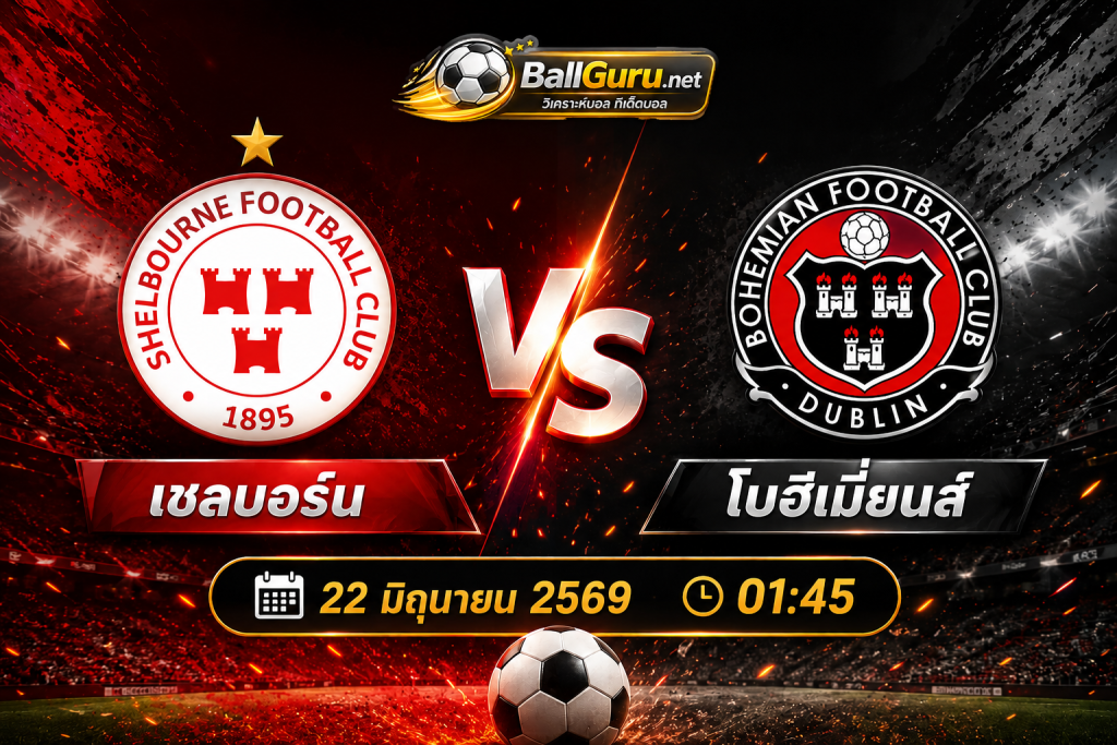 ศึกไอร์แลนด์ พรีเมียร์ เชลบอร์น vs โบฮีเมี่ยนส์ ใครจะคว้าชัย