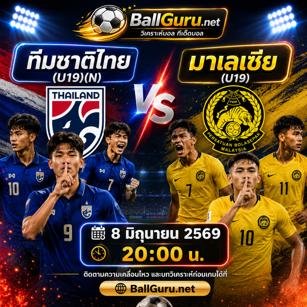 🇹🇭 ทีมชาติไทย(U19) ปะทะ มาเลเซีย(U19) วิเคราะห์บอลวันนี้ ราคาบอล และความพร้อมล่าสุด