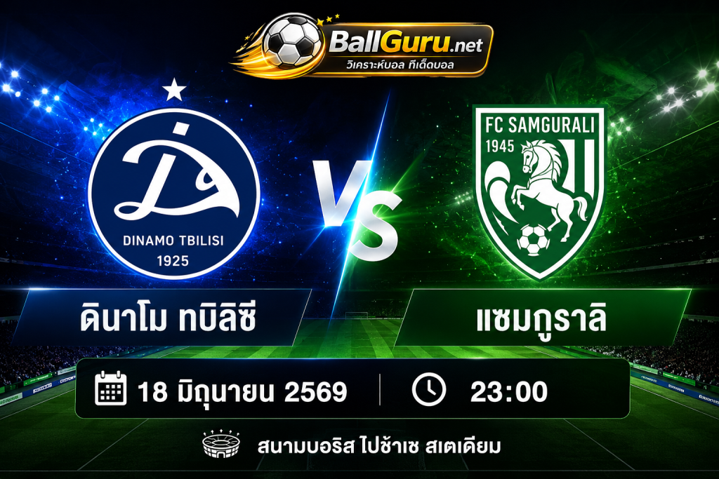 ดินาโม ทบิลิซี พบ แซมกูราลิ วิเคราะห์บอลวันนี้ เจาะลึกทุกมุมก่อนเกม 18 มิถุนายน 2569