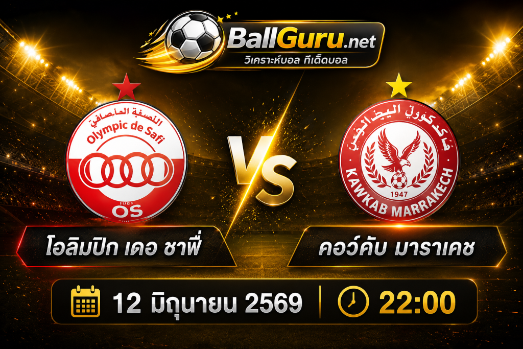 วิเคราะห์เจาะลึก โอลิมปิก เดอ ซาฟี่ ดวล คอว์คับ มาราเคช พร้อมแนวโน้มสกอร์