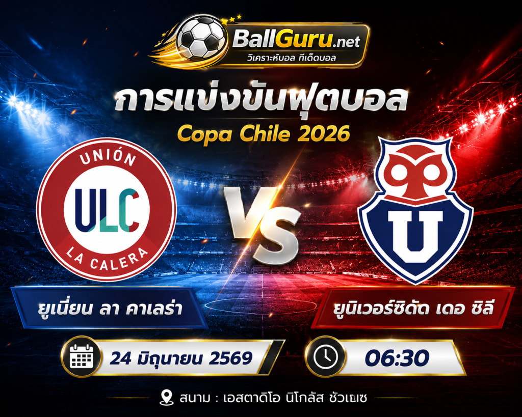 พรีวิวก่อนเกม ยูเนี่ยน ลา คาเลร่า พบ ยูนิเวอร์ซิดัด เดอ ชิลี ศึก Copa Chile 2026 เวลา 06:30 น.