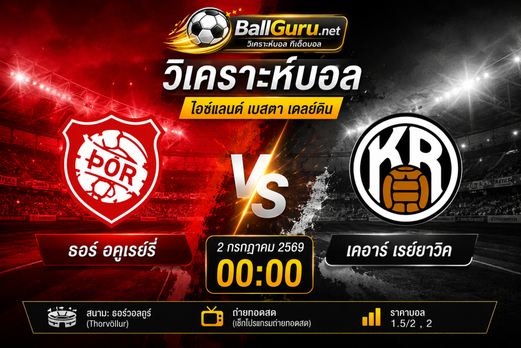 พรีวิว ธอร์ อคูเรย์รี่ vs เคอาร์ เรย์ยาวิค วิเคราะห์บอลวันนี้ ราคาบอล และสถิติก่อนแข่ง