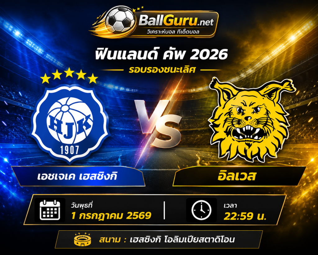 พรีวิว เอชเจเค เฮลซิงกิ พบ อิลเวส วิเคราะห์บอลวันนี้ ฟินแลนด์ คัพ 1 ก.ค. 69