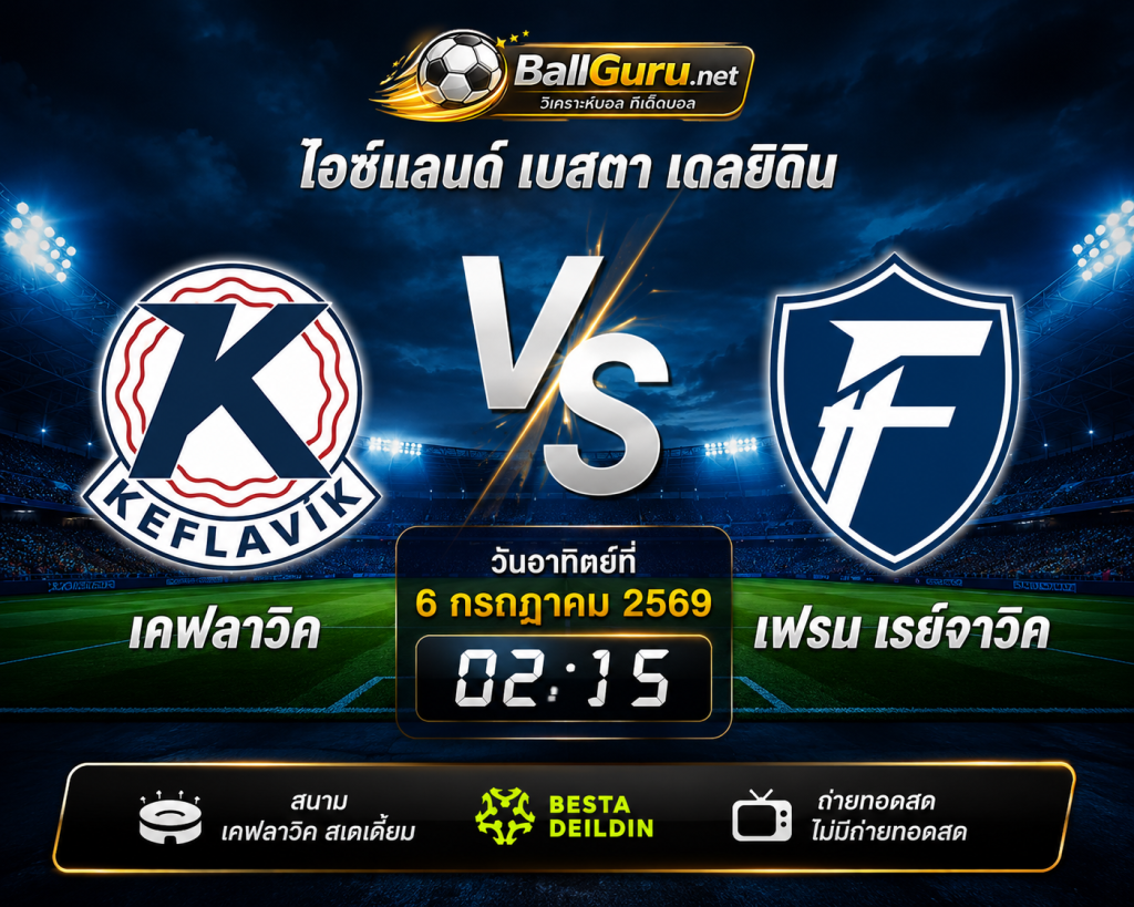 วิเคราะห์ก่อนเกม เคฟลาวิค vs เฟรม เรย์จาวิค พร้อมสถิติและแนวโน้มผลการแข่งขัน