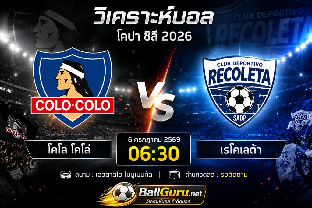 วิเคราะห์บอลวันนี้ โคโล โคโล่ vs เรโคเลต้า ฟันธงผลการแข่งขัน 6 กรกฎาคม 2569